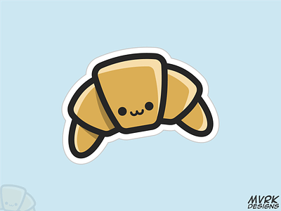 0006 - Croissant brioches croissant cute design face food happy illustration kawai kawaii logo ui vector