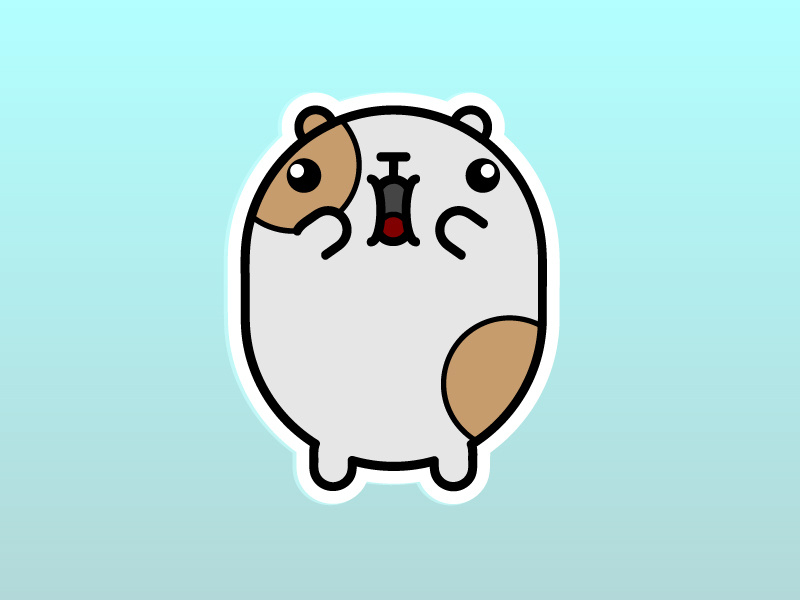 Winston, the Guinea Pig - Screaming Edition hamster pets illustration vector sticker screaming pet animals fat kawai kawaii animal cute guinea pig guinea