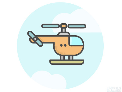 Blutge Helicopter - Version 1 clouds cute flying helicopter helicopters illustrator plane rotors round sky