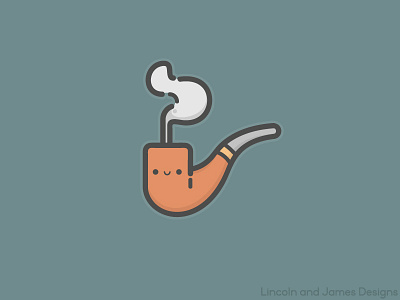 Reginald, the Pipe cute design face happy illustration kawai kawaii logo pipe pipes puff smile smoke smoking smoking pipe sticker vector