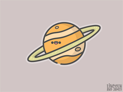 Saturn, the Ringbearer cute designs face flat happy hipster illustration illustrator james kawai kawaii lincoln pastel planet ring saturn smile smiling vector vintage