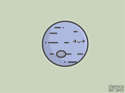 Neptune, the Planet cute designs face flat happy hipster illustrator james kawai kawaii lincoln neptune pastel planet smile smiling timelapse vector vintage