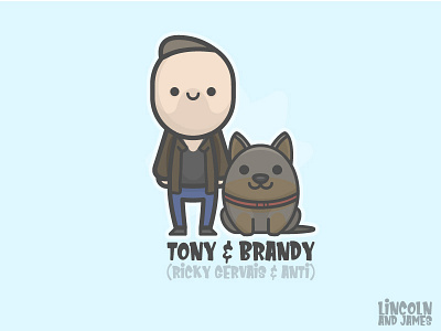 Tony and Brandy (Ricky Gervais and Anti) from After Life afterlife cute designs dog face flat happy hipster illustrator james kawai kawaii lincoln smile smiling timelapse tony vector vintage