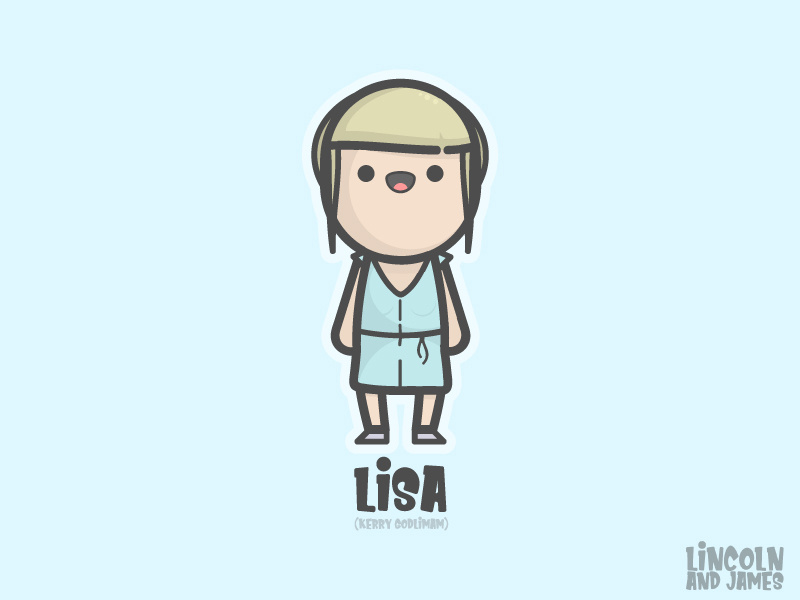 Lisa (Kerry Godliman) illustrator designs james lincoln kerrygodliman hipster vector kawaii smile face happy lisa kawai flat smiling cute vintage timelapse afterlife