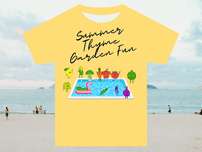 Summer Thyme Garden Fun T-Shirt Design canva design