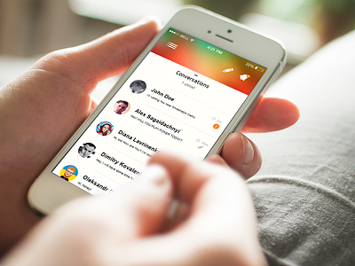 Conversations. interface ios iphone messenger social ui ux