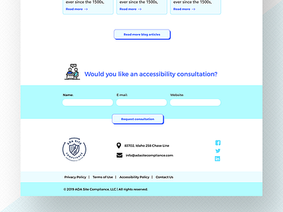 Footer Design for Ada Site Compliance footer graphic design hero illustration hero image home page illustration illustration interaction design interface ui ux