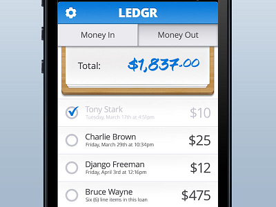 Ledgr app design interactive ios iphone ui ux