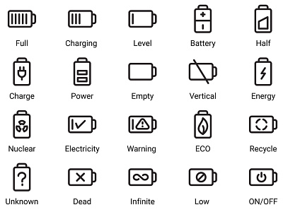 batteries battery blank cell charge charging electric empty energy full half power level low mobile multimedia no power simple vector vertical voltage