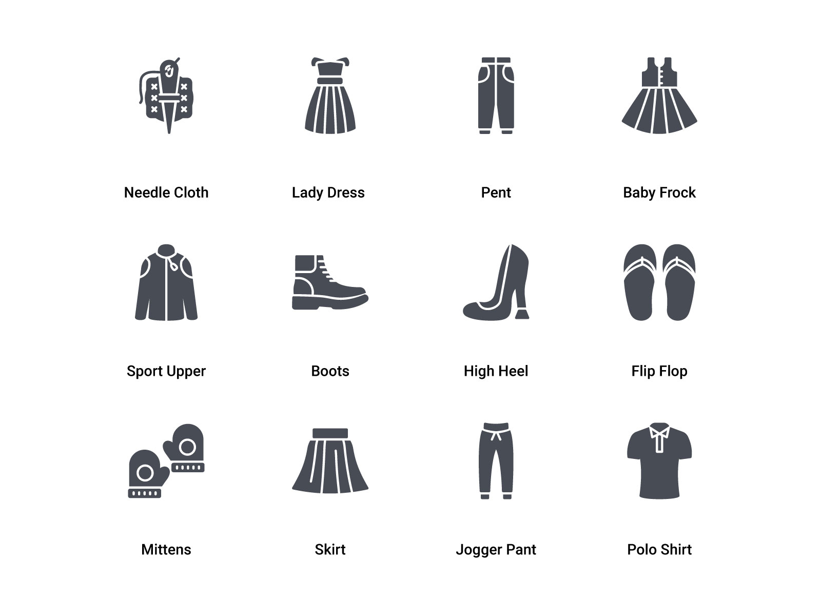 Clothes and Accessories Glyph by Color Cubes on Dribbble