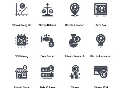 Bitcoin and Cryptocurrency Mining Glyph