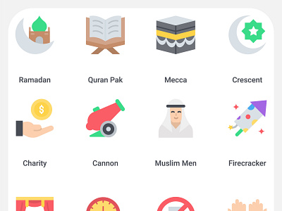 Ramadan Kareem Flat Icons set