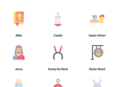 Happy Easter Day Flat and Colorful bible book bread candle candlelight catholic christmas church crucifixion decoration dinner easter egg flame happy easter christmas holy light religion study xmas