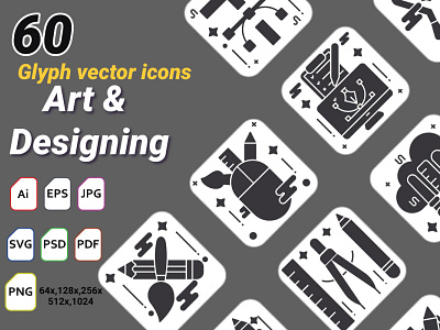 Art & Designing Glyph art art design bursh canva computer create creative design graphic design graphics graphics design icon idea logo mobile object sign ui ux vector