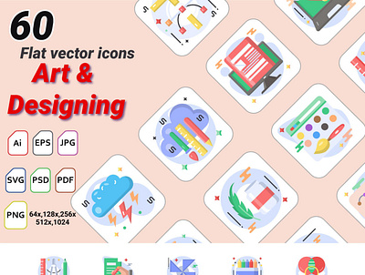 Art & Designing Flat Icons art art designing design graphic design icon logo modeling