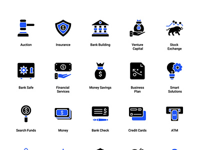 Banking   Finance glyph 2color