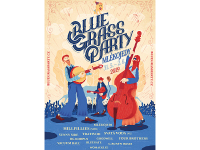 Bluegrass Party character design design graphic design illustration poster a day poster art typography