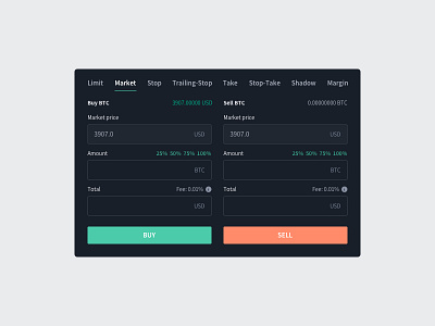 Market Order — Dashboard blockchain chart crypto exchange crypto trading cryptocurrency dashboad orders portfolio product design trade