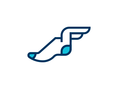 FlyCleaners clean drycleaner f logo mercury outline sock wing