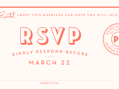 RSVP invite letterpress neutra rsvp script seal type wedding
