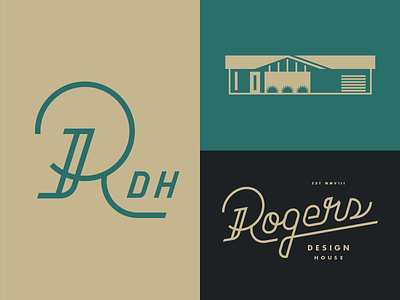 Rogers Design House lettering logo mid century modern script type