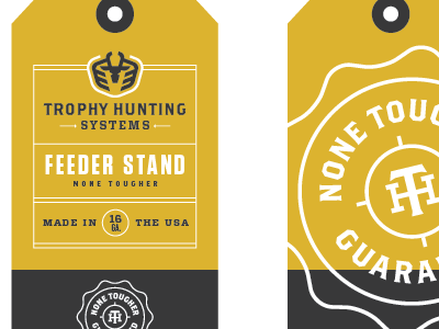 Trophy Hunting Systems hang tag brothers gold tag typography