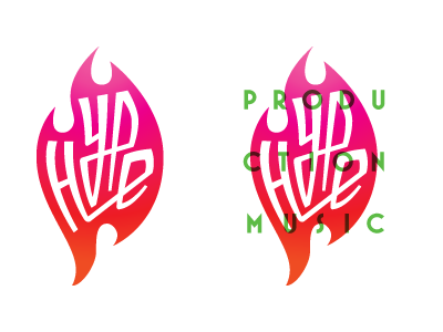 Hype Production Music 4 color flame gradient hype lockup logo music overlay production type
