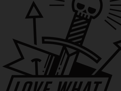 Skulls, Daggers, and Arrows Oh My arrows banner dagger illustration line skull type typography