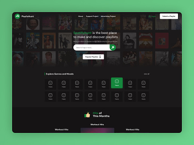 Playlist Hunt | Discovering Playlists discover music playlist hunt playlists spotify ui ui design ux