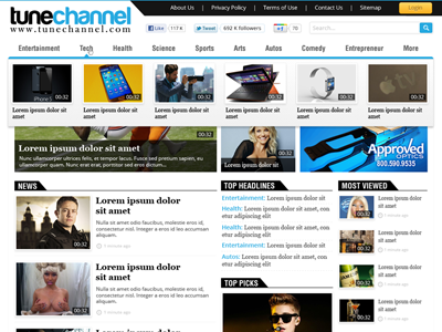 Tunne clean design minimal news video