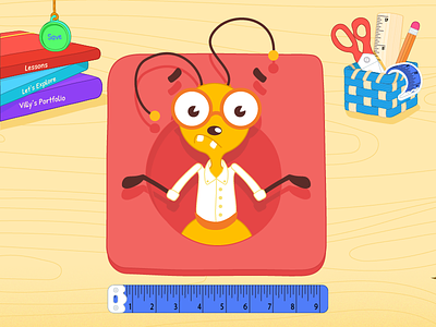 Ant illustration ant app assistant character children colorful illustration insect ios math ux vector