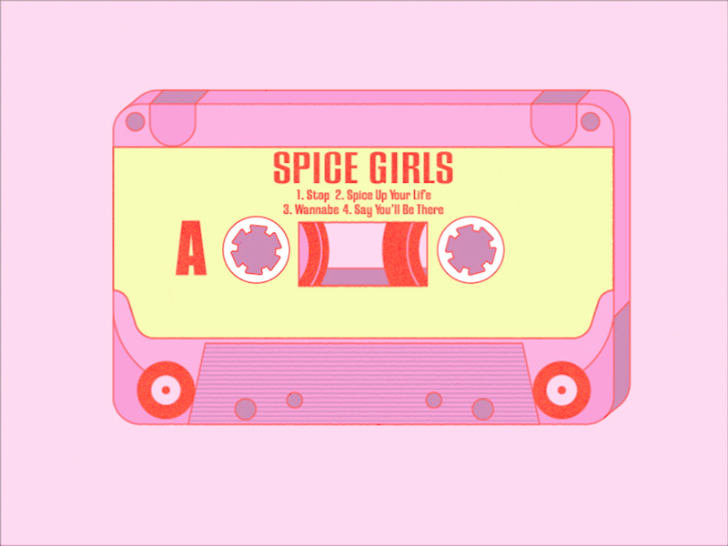 Cassette Tape illustration motiongraphics spicegirls