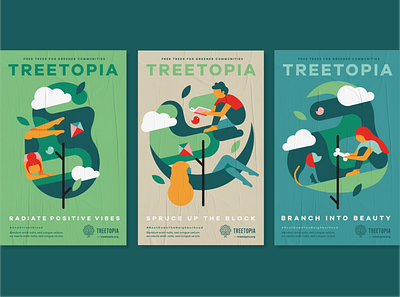 Treetopia branding design flat icon identity illustration illustrator logo typography vector