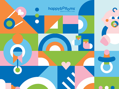 HappyBottoms branding design flat icon illustration illustrator logo vector
