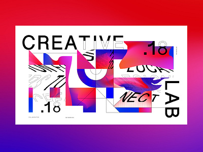 Creative Lab branding design flat illustration typography vector