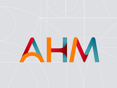 AHM 3d branding design flat gradient icon identity illustration illustrator lettering logo type typography vector