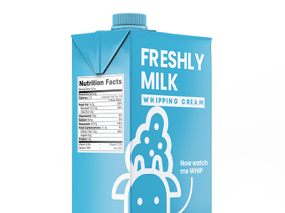 Freshly Milk hipping cream branding design illustration product typography