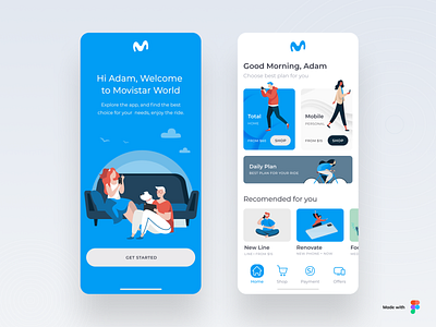 Movistar Shop app design ecommerce graphic design homepage illustration interface landing landing page mobile shop shopify site ui user ux vector web webpage