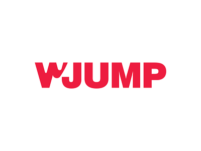 WJUMP logo concept branding flat font logo icon illustration logo logotype minimal vector