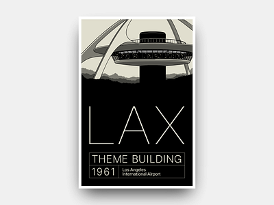 LAX airport futurism gianmarco magnani illustration lax minimalist poster print retro scifi terminal