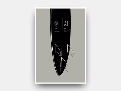 Wave - Phantom black design futurism gianmarco magnani illustration minimalist phantom poster retro surf surfboard wave