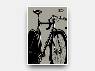 Lampo & Magnani 1 bicycle bike black and white design flat futurism gianmarco magnani illustration lampo minimalist poster print retro simple velodrome