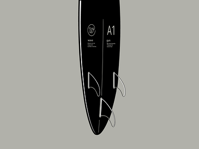 Wave - Phantom black and white classic design flat futurism gianmarco magnani illustration minimalist poster retro simple surf surfboard surfing wave