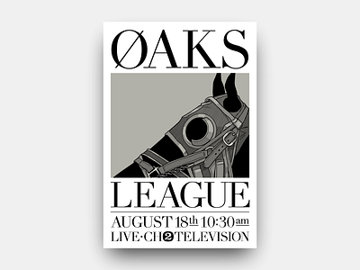 OAKS League black design futurism gianmarco magnani horse illustration league minimalist modern oaks polo poster race retro tv channel
