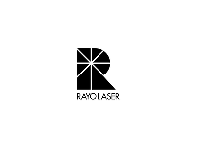 Rayo Laser black black and white branding design futurism gianmarco magnani laser logo logo design logotype minimalist monogram r rayo rayo laser retro