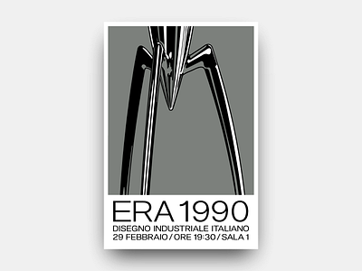 Nineteen Ninety Era 1990 chromed design futurism gianmarco magnani illustration industrial design italian design minimalist poster retro