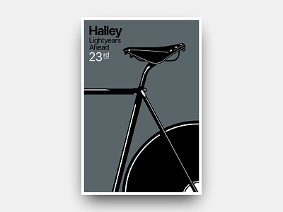 Halley 23 bicycle bike cycling design fixie futurism gianmarco magnani illustration minimalist poster retro speed velodrome