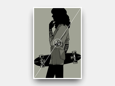 34 design futurism gianmarco magnani girl illustration minimalist poster retro skate skateboard skateboarding tattoo