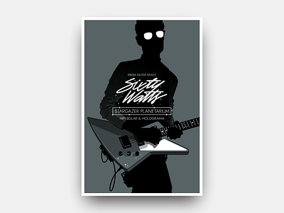 Sixty Watts - From Outer Space design electronic from outer space futurism gianmarco magnani hifi illustration minimalist music poster retro science fiction scifi sixty watts sound space stars stereo