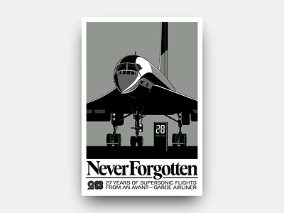 Never Forgotten airplane airport concorde design flight futurism gianmarco magnani illustration minimalist plane poster retro